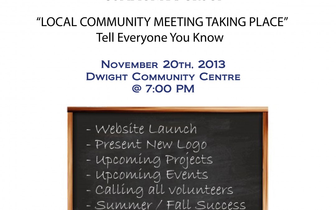 Community Meeting – Wednesday November 20th